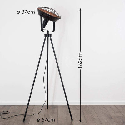 Lampadaire Industriel Noir Projecteur Vintage