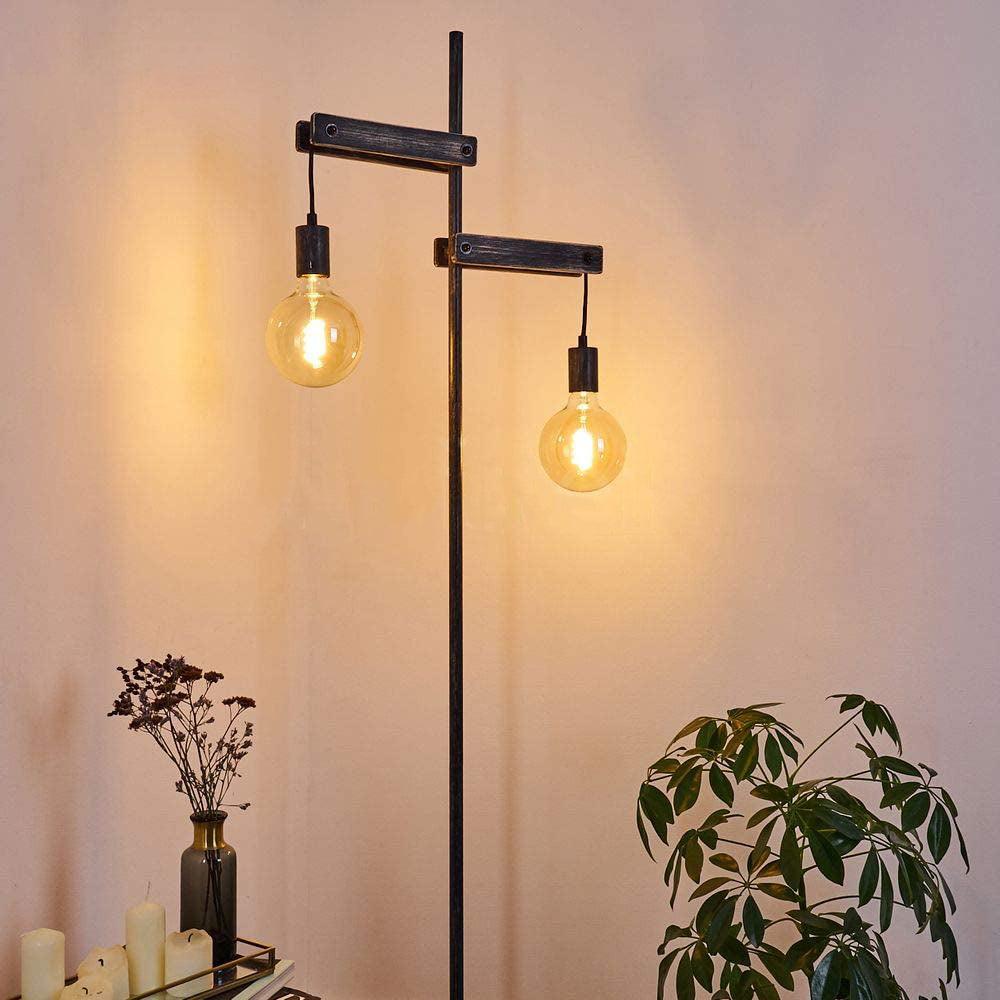 Lampadaire Salon Industriel Vintage - Bois Vieilli