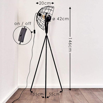 Lampadaire Industriel Noir Moon Brut XL - V2