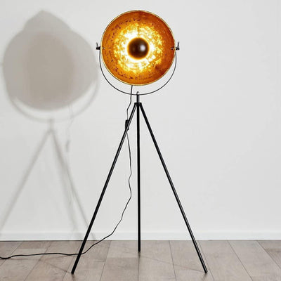 Lampadaire Industriel Noir Moon