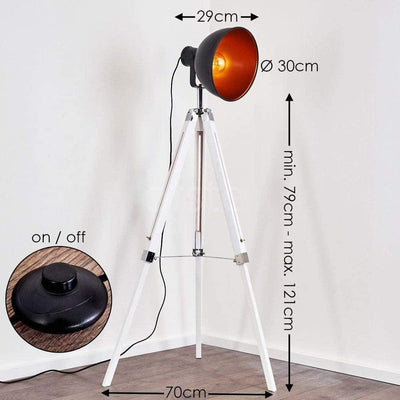 Lampadaire Cinema Industriel Projo - Pied Blanc