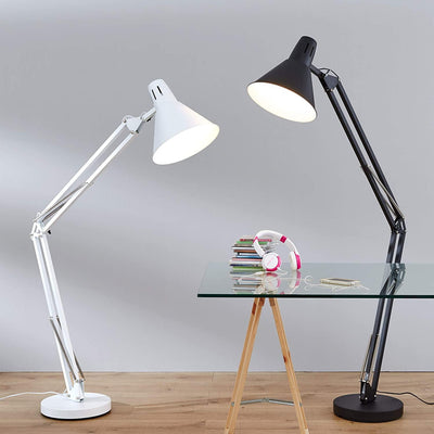 Lampadaire Salon Industriel Articulé Blanc | Mon Luminaire Industriel