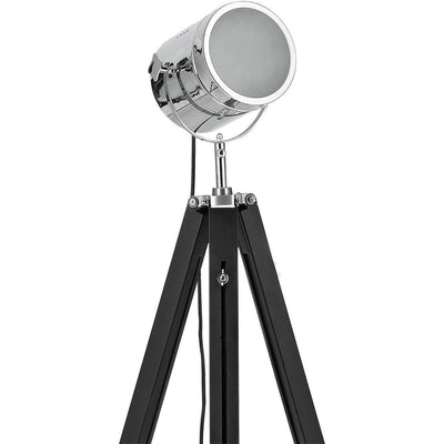 Lampadaire Trepied Industriel Black & Chrome