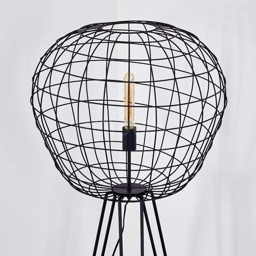 Lampadaire Industriel Noir Cage à Oiseau - V2