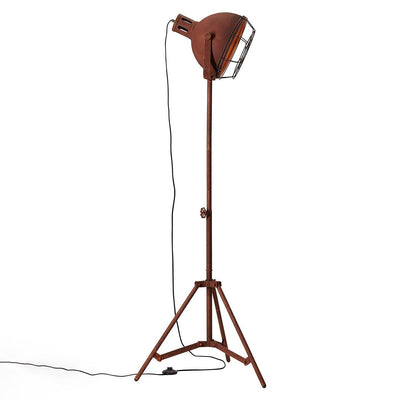 Lampadaire Trepied Industriel Aspect Rouille