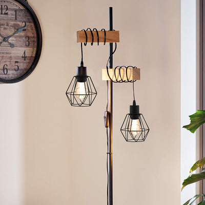 Lampadaire Salon Industriel Rétro Cages