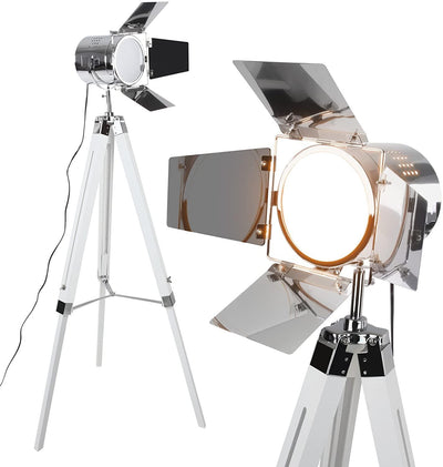 Lampadaire Cinema Industriel Retro - Pied Blanc