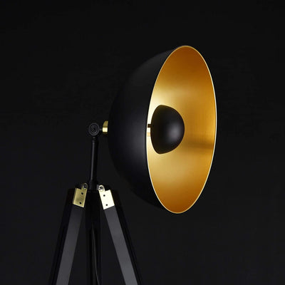 Lampadaire Industriel Noir & Gold