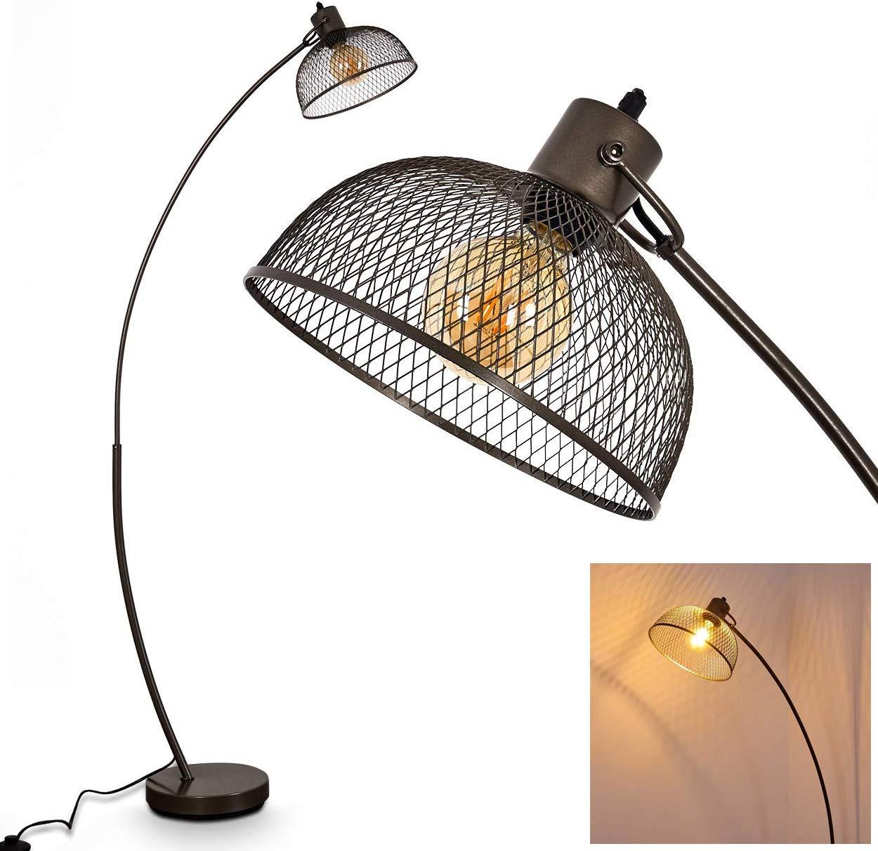 Lampadaire Industriel Noir Grillagé