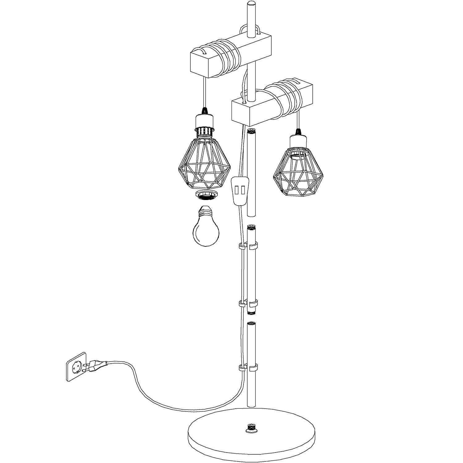 Lampadaire Salon Industriel Rétro Cages
