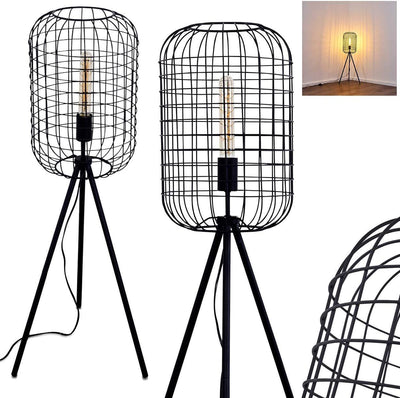 Lampadaire Industriel Noir Cage à Oiseaux