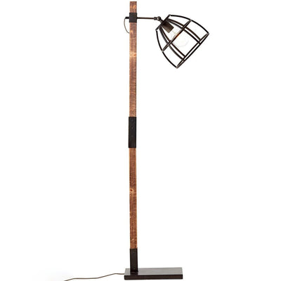 Lampadaire Salon Industriel Bois Ajouré