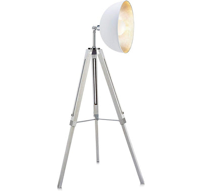 Lampadaire Trepied Industriel Projecteur Blanc