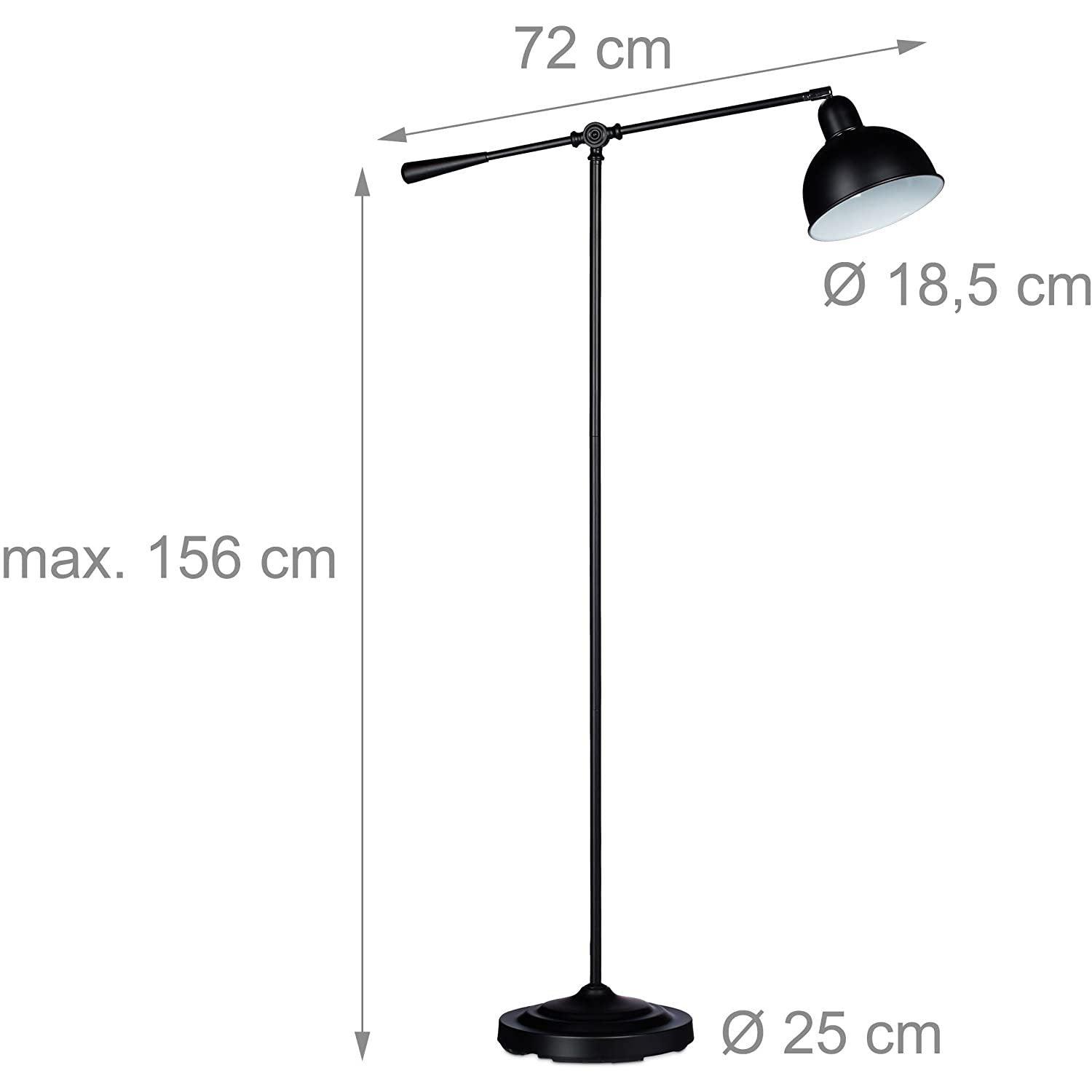 Lampadaire Industriel Noir Déporté Cosy