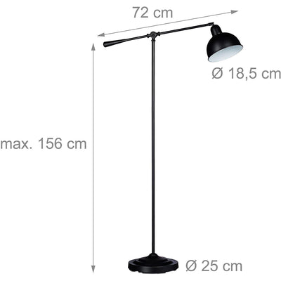 Lampadaire Industriel Noir Déporté Cosy