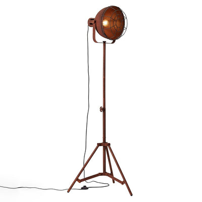 Lampadaire Trepied Industriel Aspect Rouille