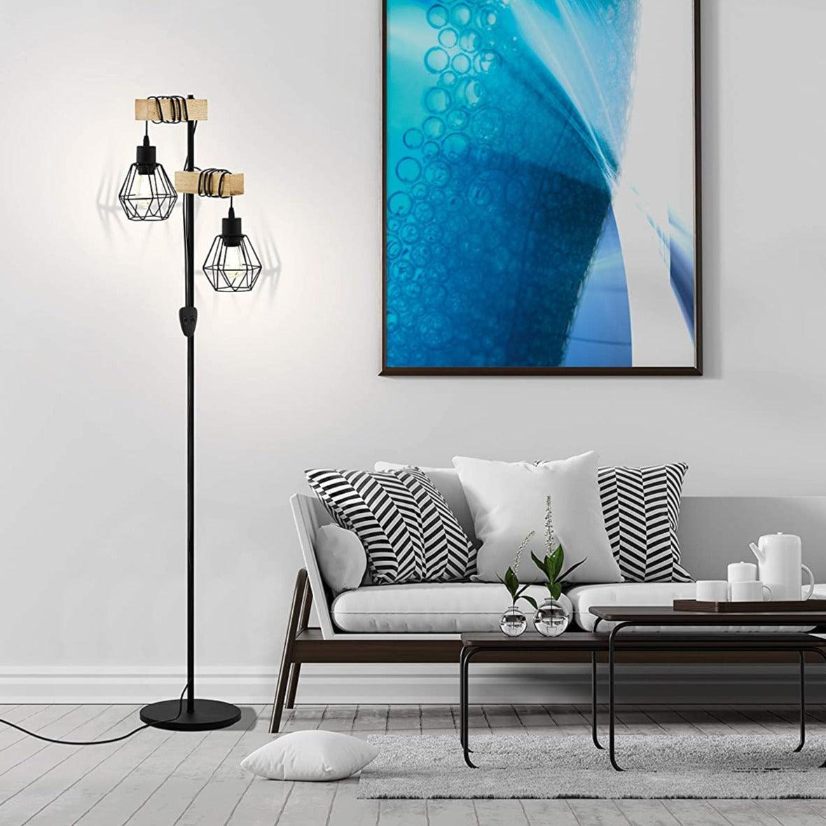 Lampadaire Salon Industriel Rétro Cages