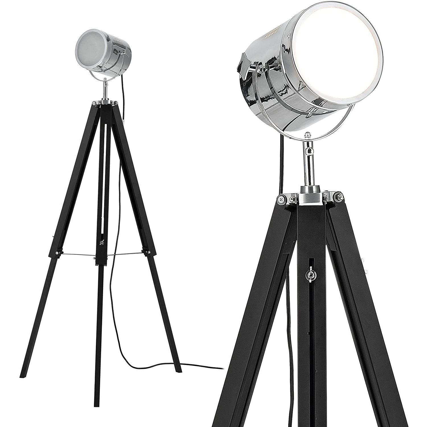 Lampadaire Cinema Industriel Black & Chrome