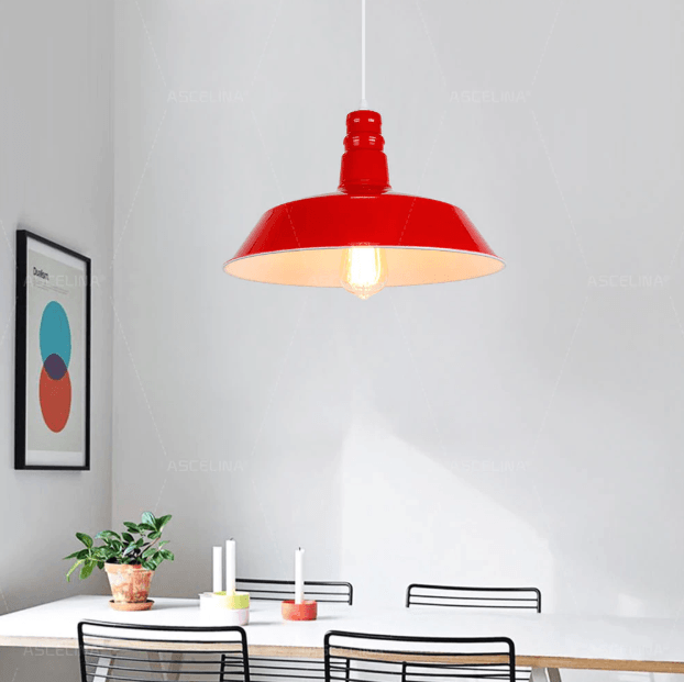 Suspension Industrielle Rouge