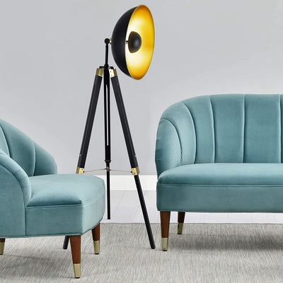 Lampadaire Cinema Industriel Black & Gold | Mon Luminaire Industriel