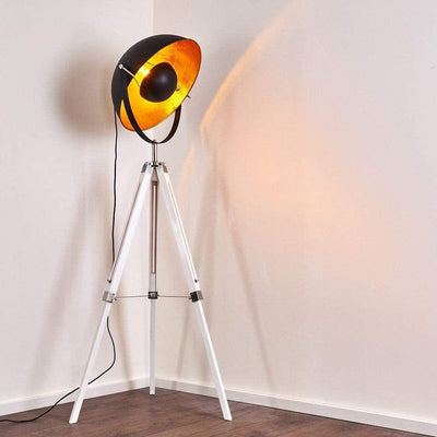 Lampadaire Cinema Industriel Moon XL - Pied Blanc | Mon Luminaire Industriel