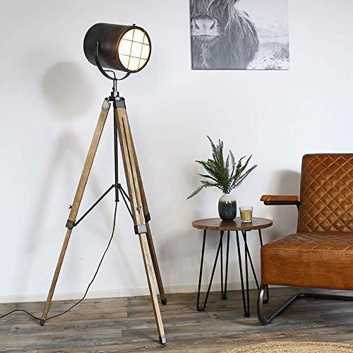 Lampadaire Cinema Industriel Projecteur Noir Brossé | Mon Luminaire Industriel