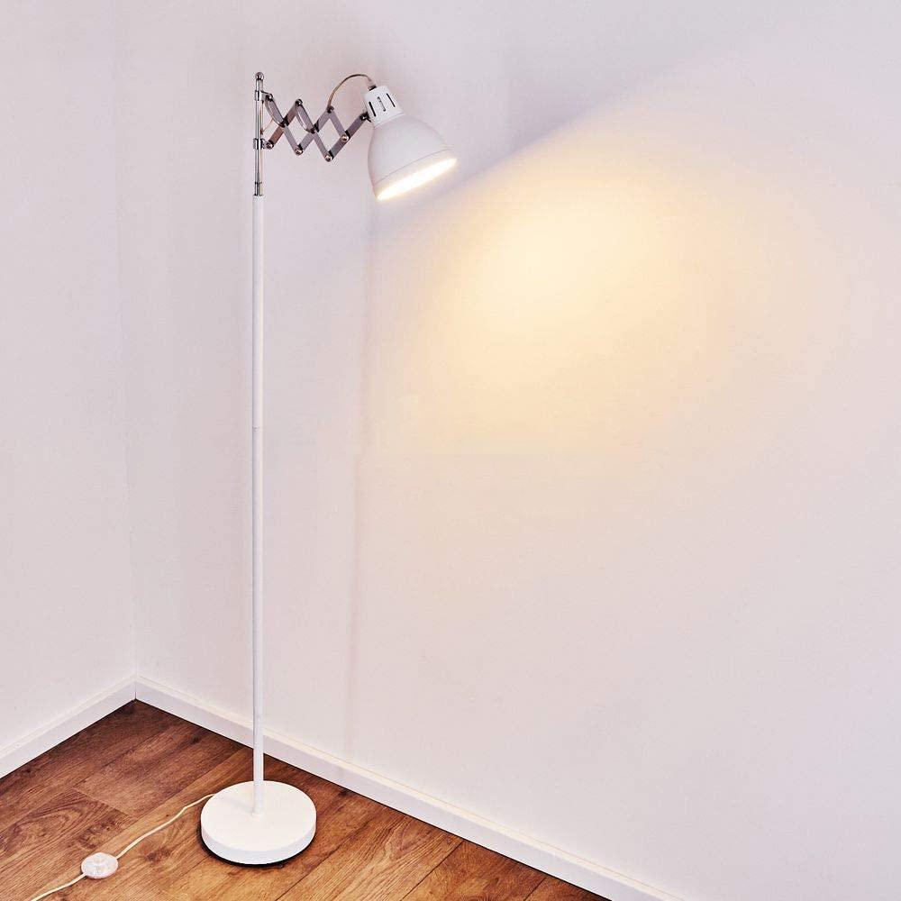 Lampadaire Salon Industriel Accordéon Blanc | Mon Luminaire Industriel