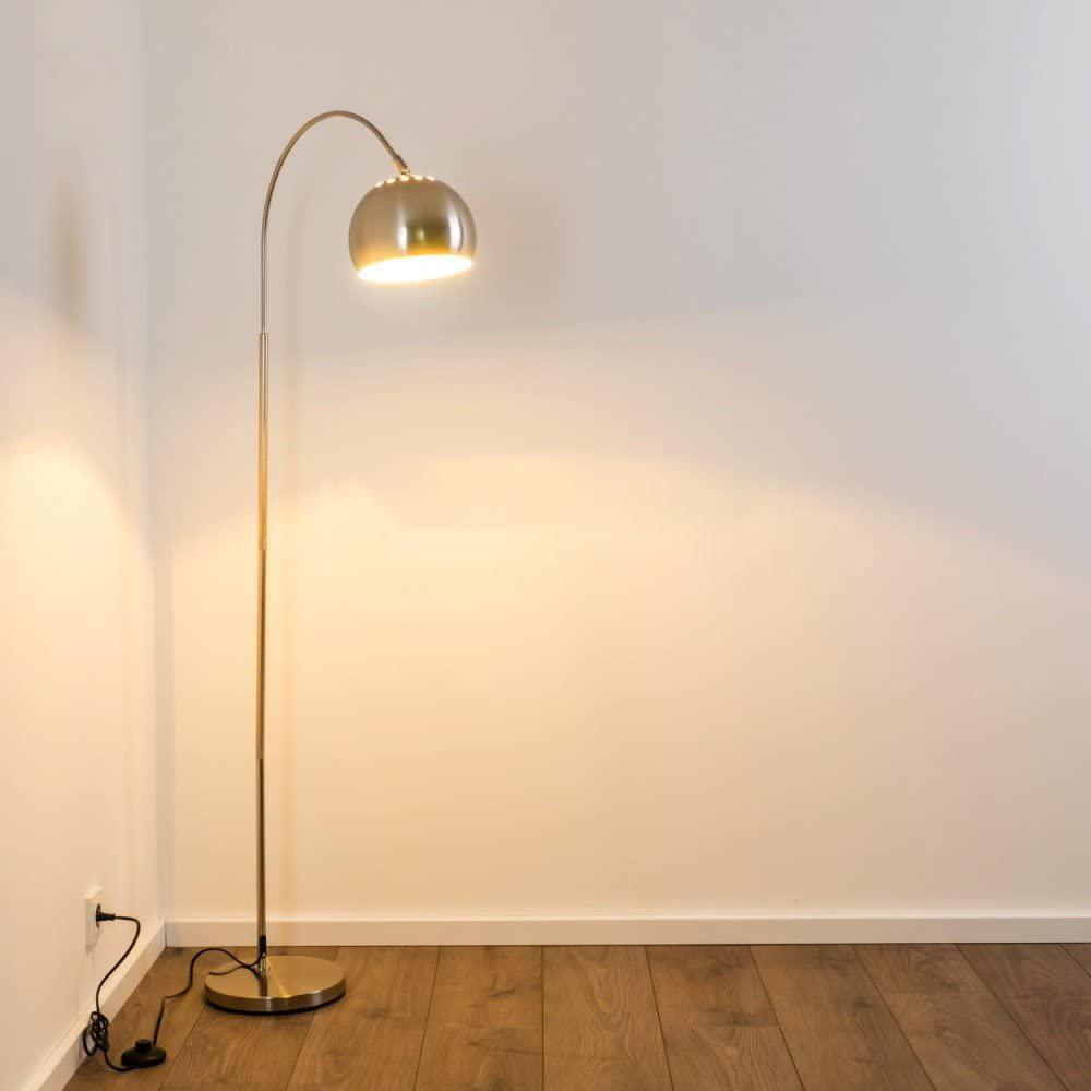 Lampadaire Salon Industriel Sofa - Acier Brossé | Mon Luminaire Industriel