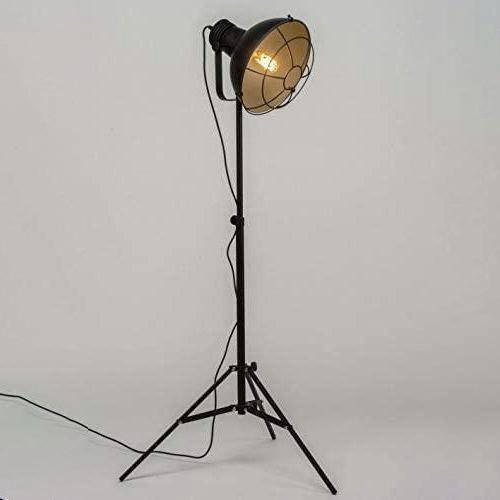 Lampadaire Trépied Industriel Grillagé | Mon Luminaire Industriel