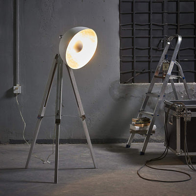 Lampadaire Trepied Industriel Projecteur Blanc | Mon Luminaire Industriel