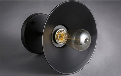 Plafonnier Industriel Noir et Metal Brossé