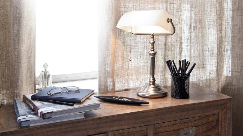 Lampe de Banquier Blanche