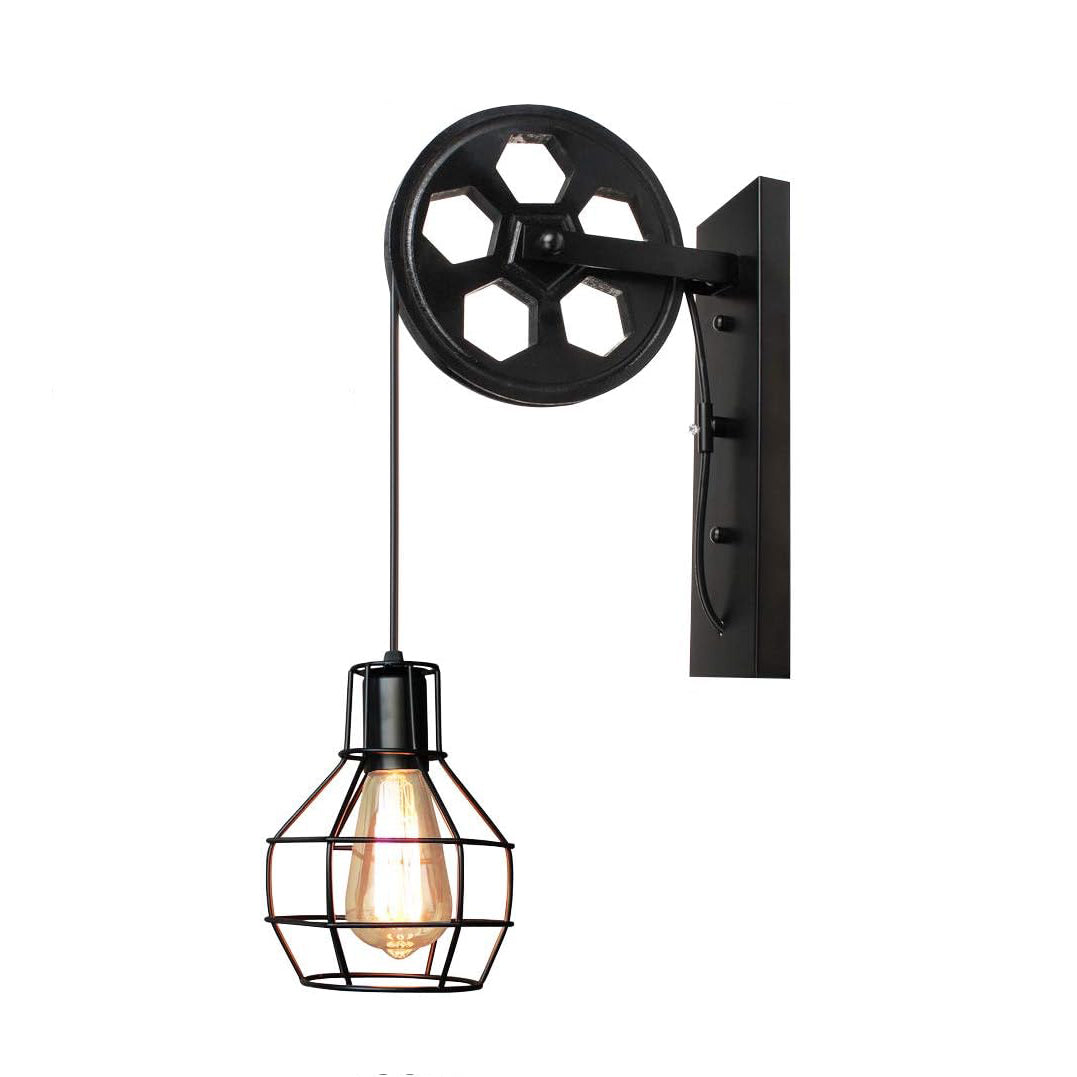 Applique Murale Industrielle Poulie