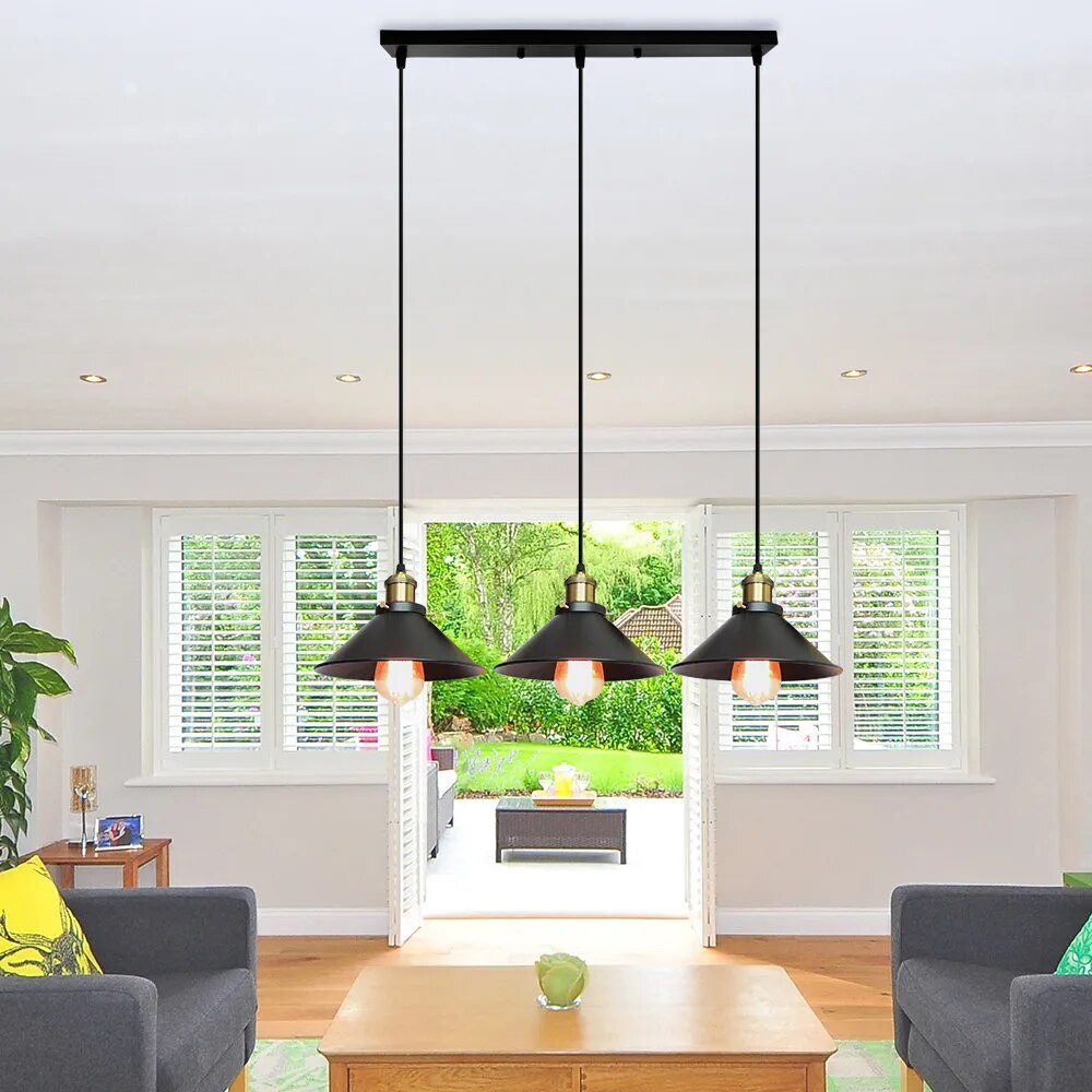lustre 3 lampes industriel