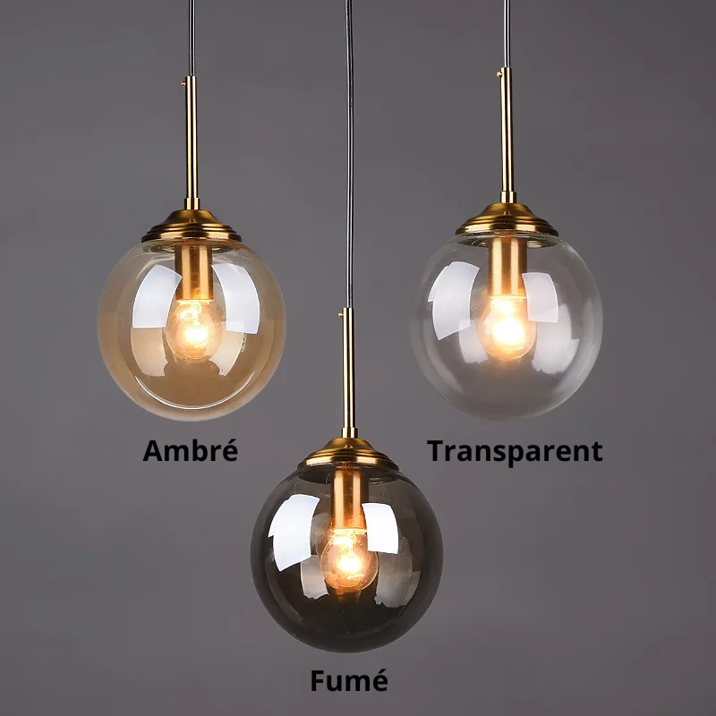 Lustre Globe Verre Vintage