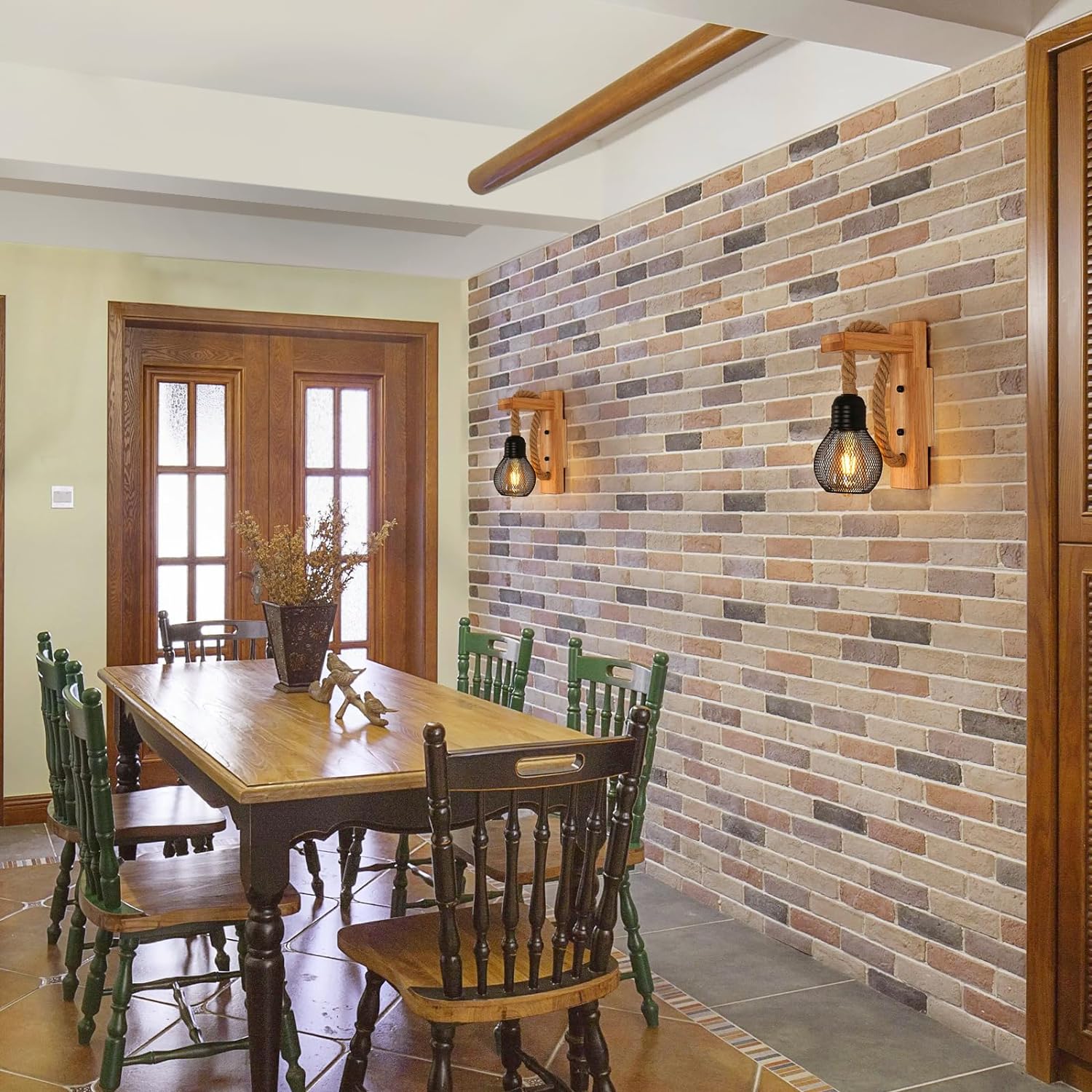 Applique Murale Corde et Bois