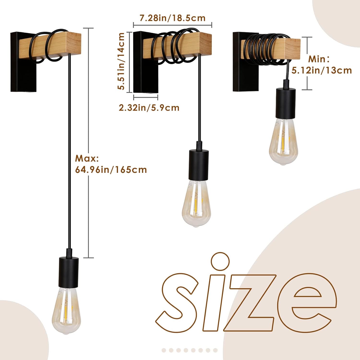 Applique Murale Industrielle Bois