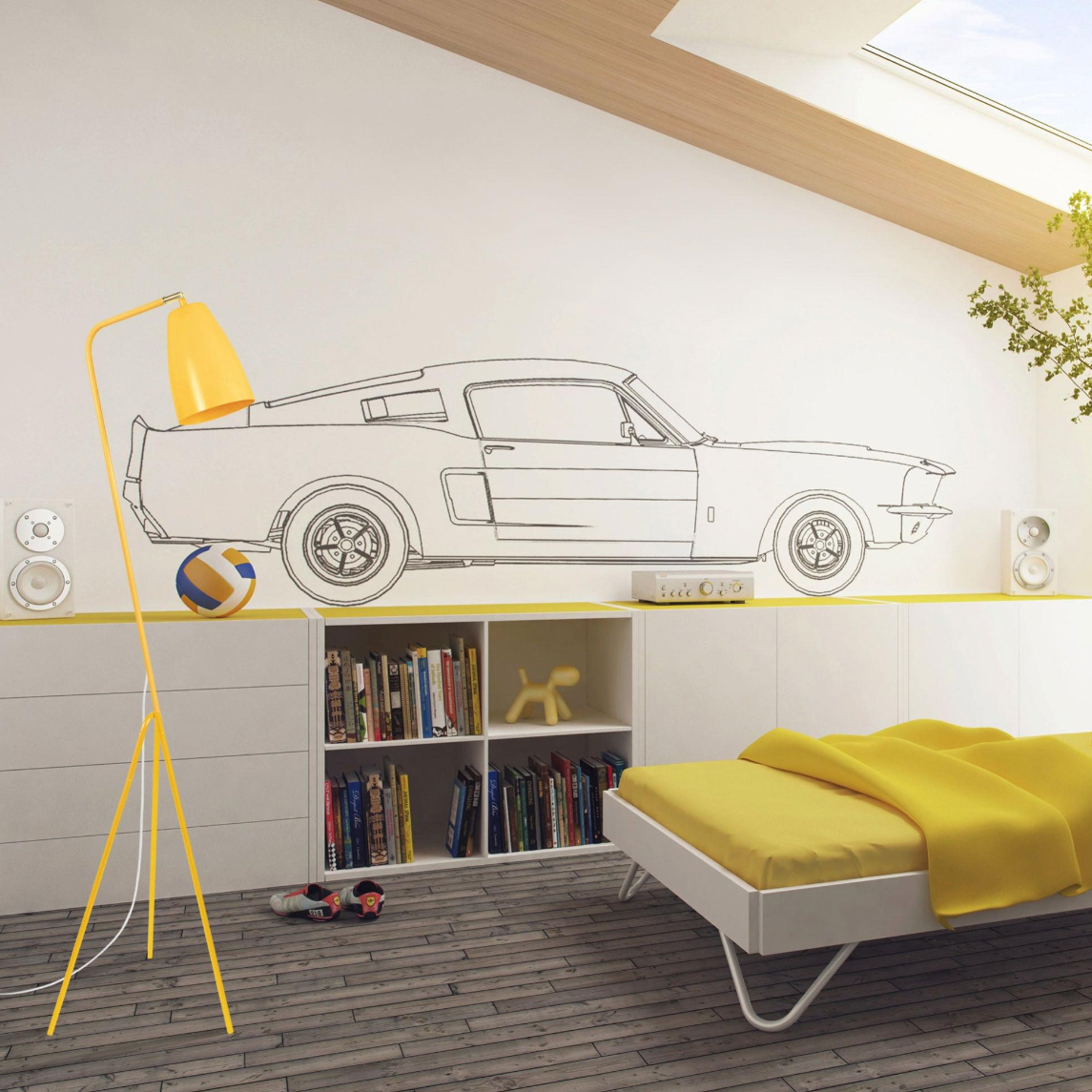 Lampadaire Industriel Jaune