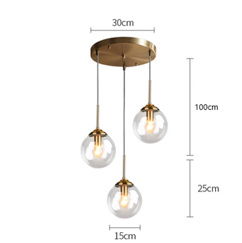 Lustre Globe Verre Vintage