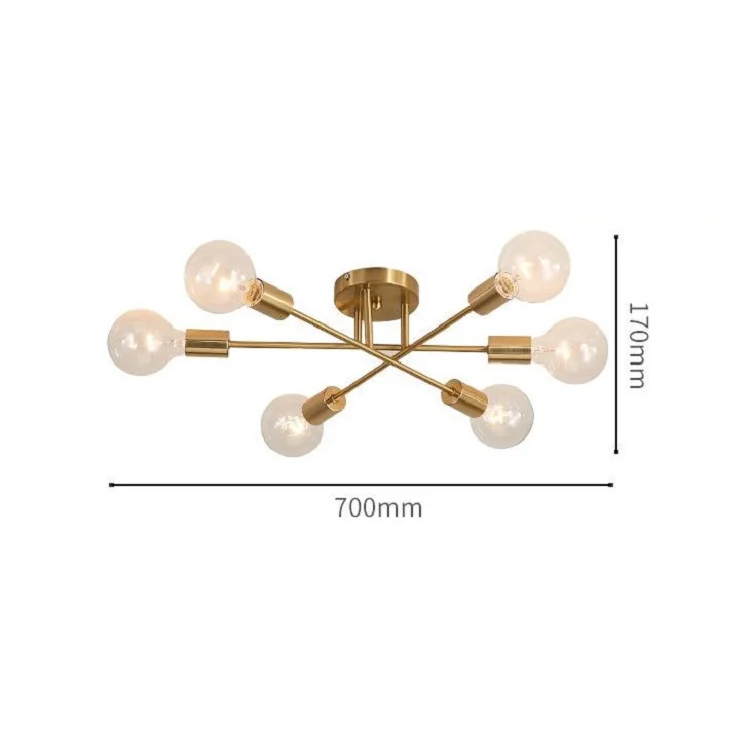 Plafonnier Industriel 6 Branches Black