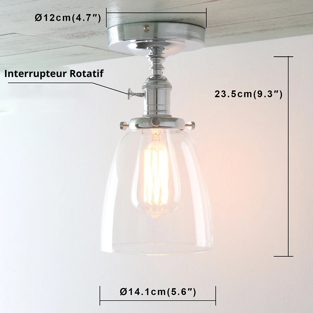 Plafonnier Vintage Verre