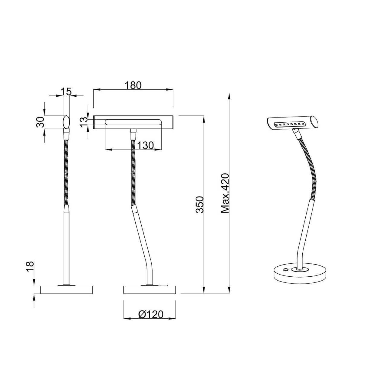 Lampe Bureau Laiton Vintage