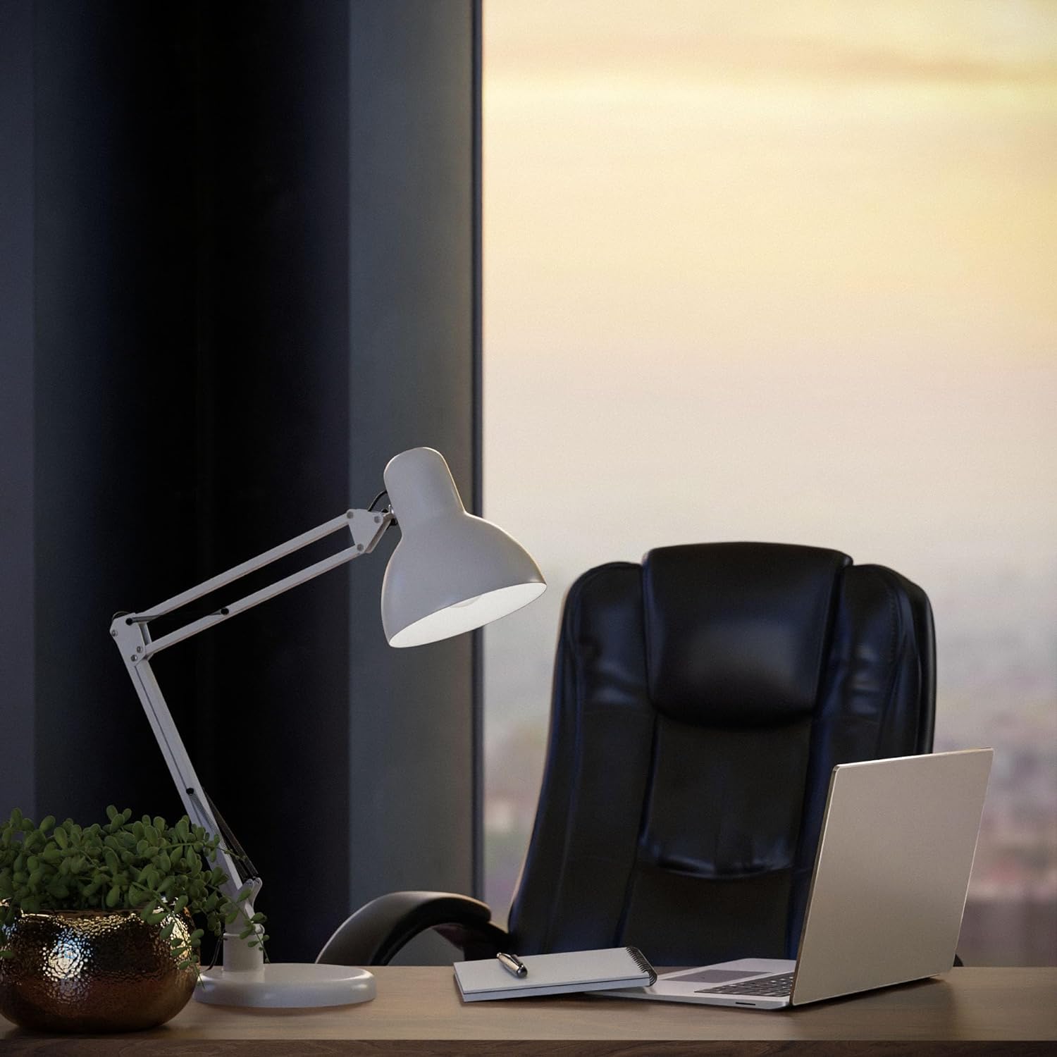 Lampe de Bureau Industrielle Articulée Blanche