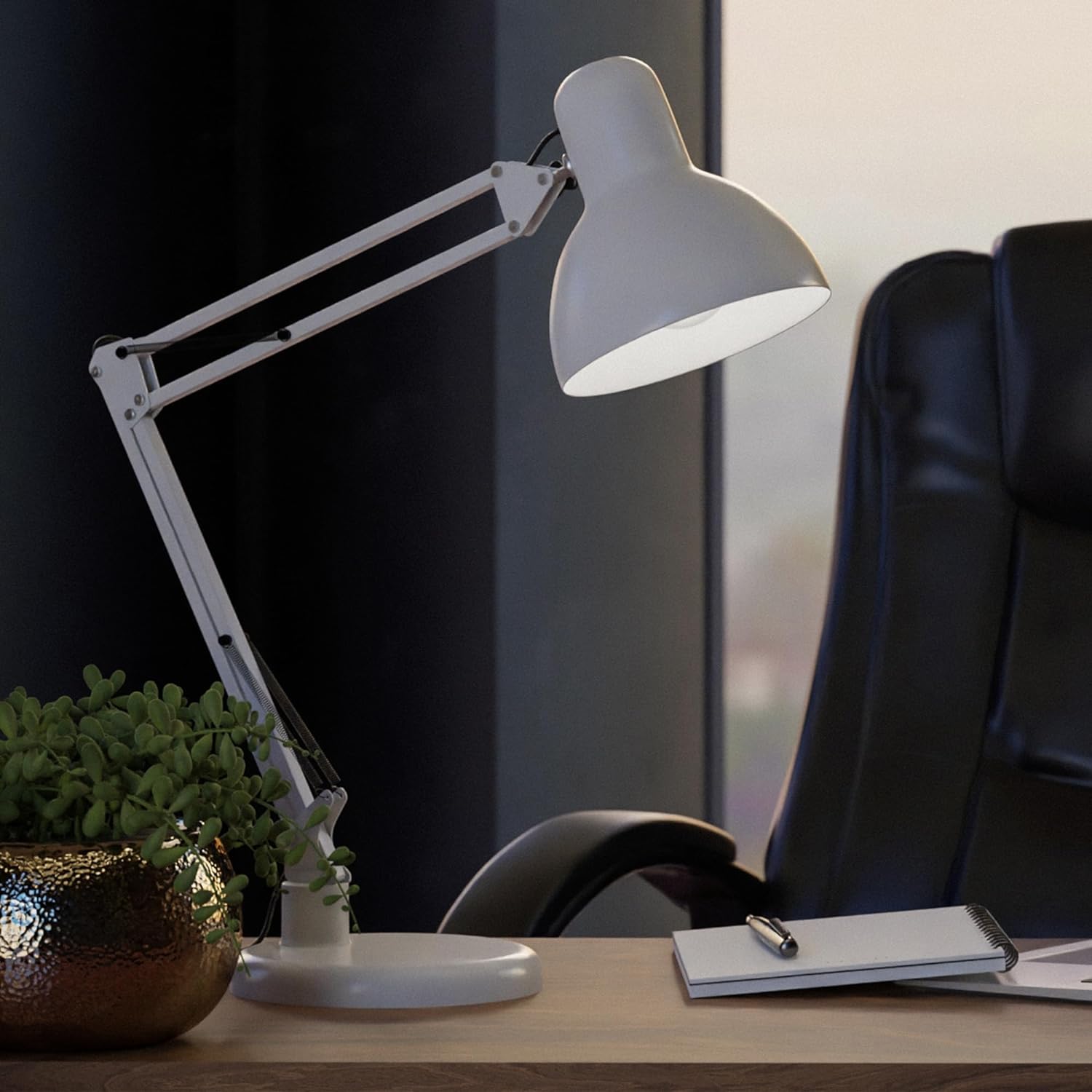Lampe de Bureau Industrielle Articulée Blanche