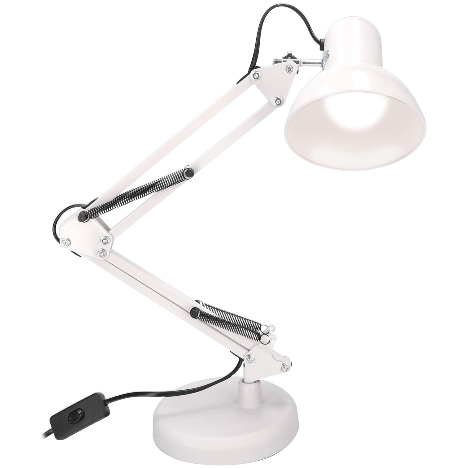 Lampe de Bureau Industrielle Articulée Blanche