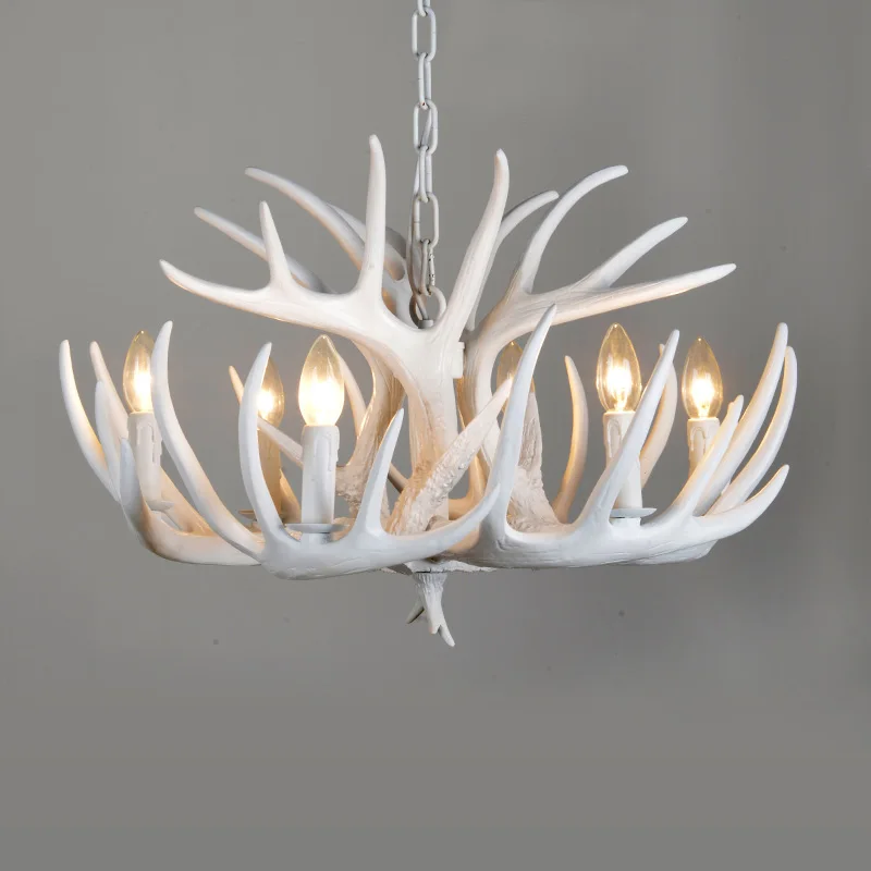 Lustre Bois de Cerf Blanc