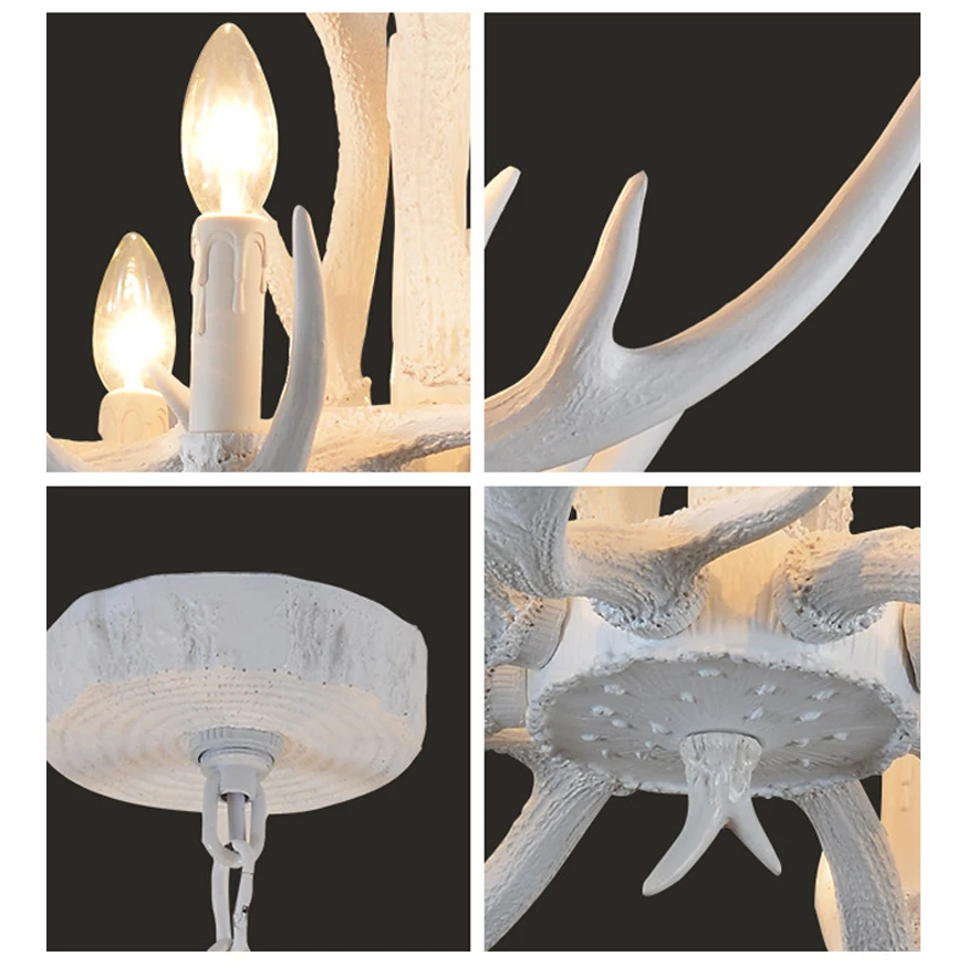 Lustre Bois de Cerf Blanc
