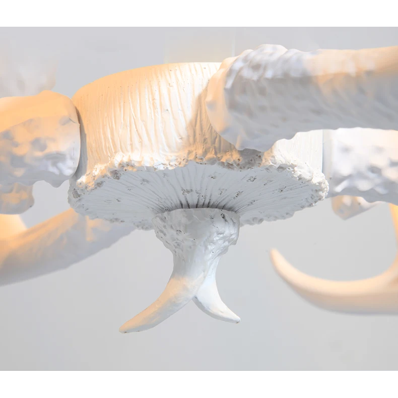 Lustre Bois de Cerf Blanc