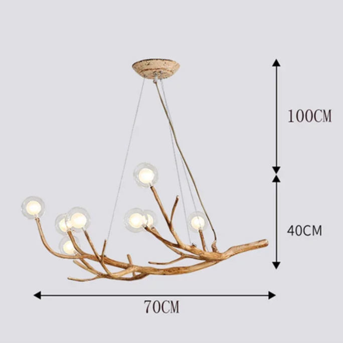 Lustre Branche Bois