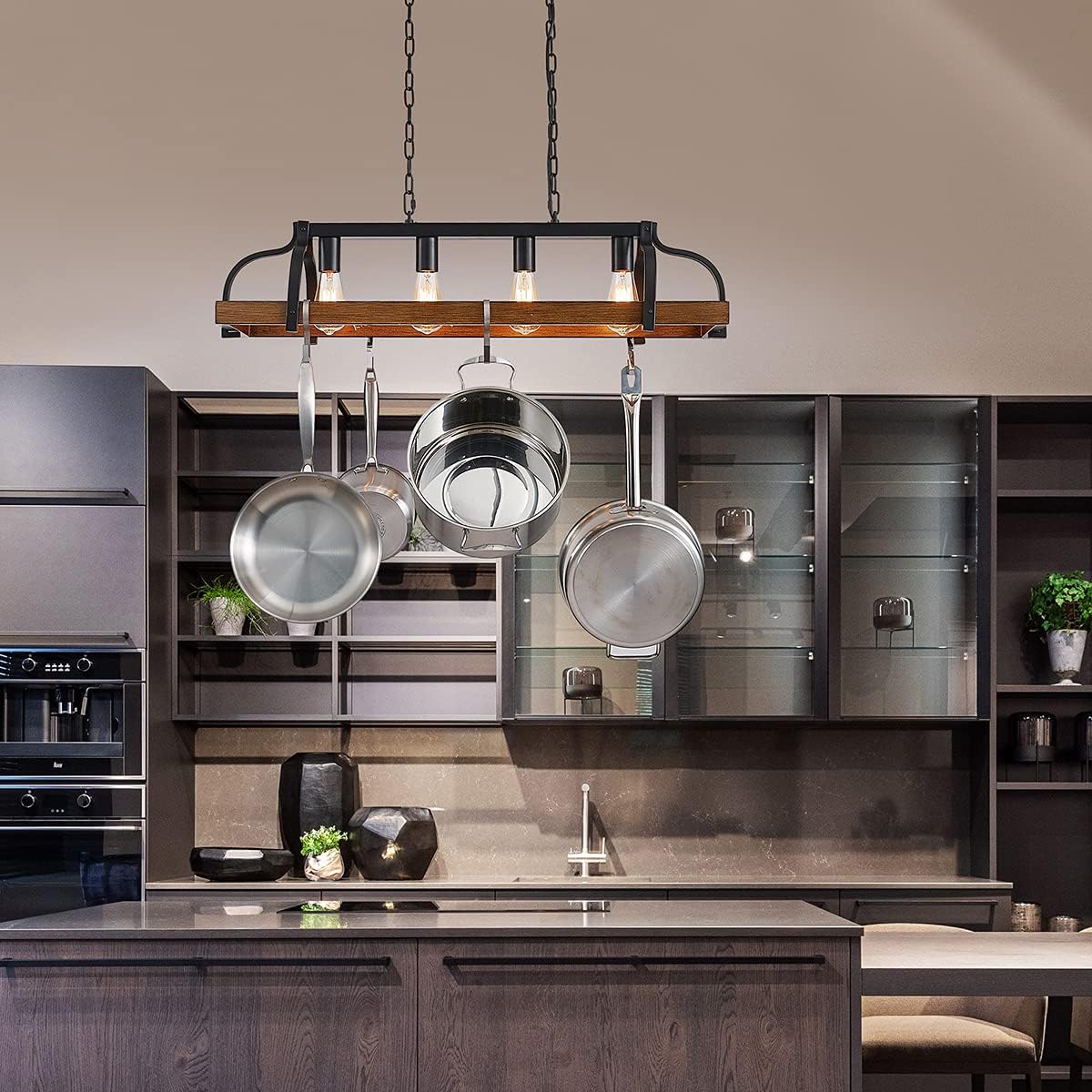 Lustre Campagne Chic Bois | Mon Luminaire Industriel
